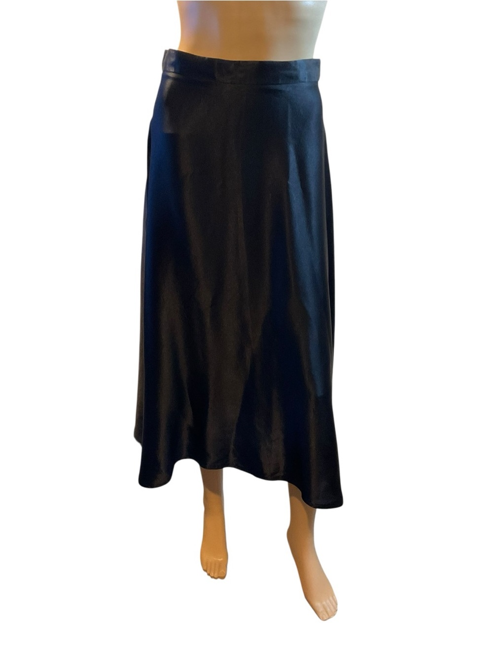 Source Unknown Black Satin Bias-Cut Maxi Skirt - Picture 1 of 11